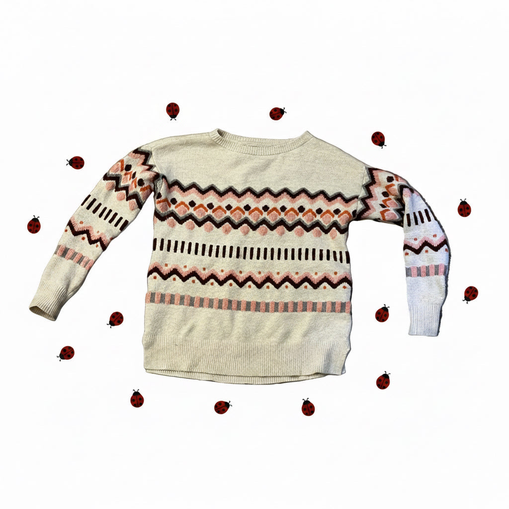 Loft white and pink sweater