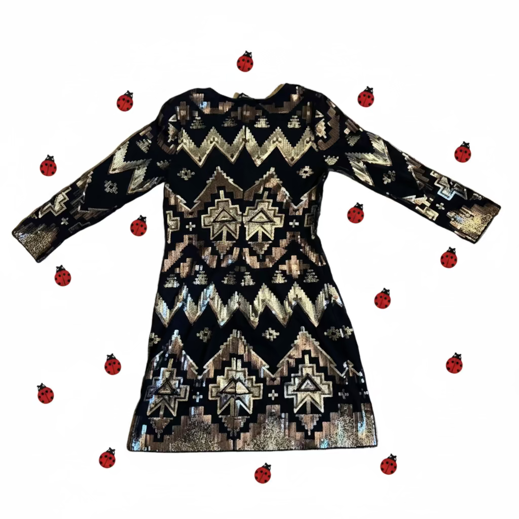 Express Black and Gold Dress