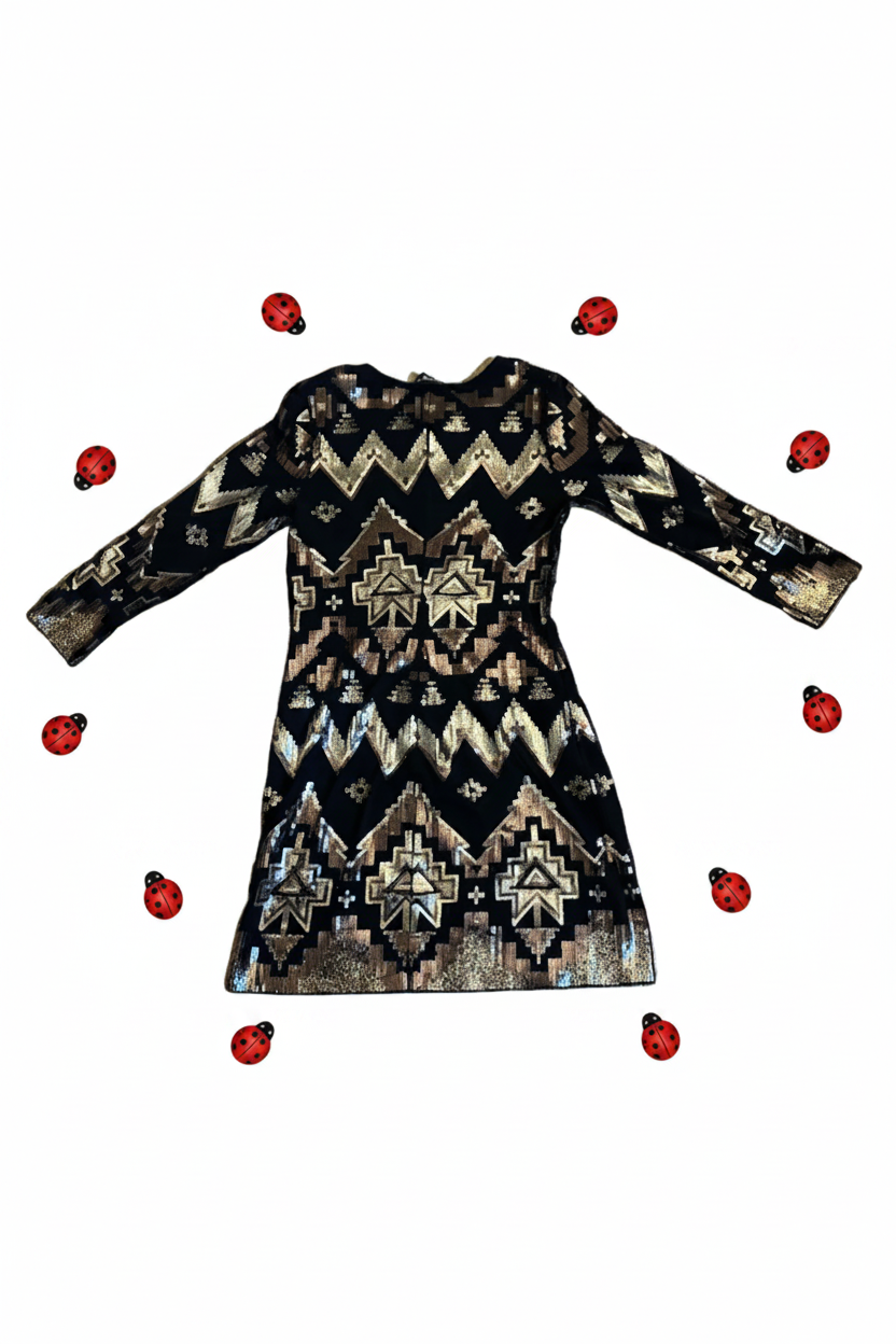 Express Black and Gold Dress